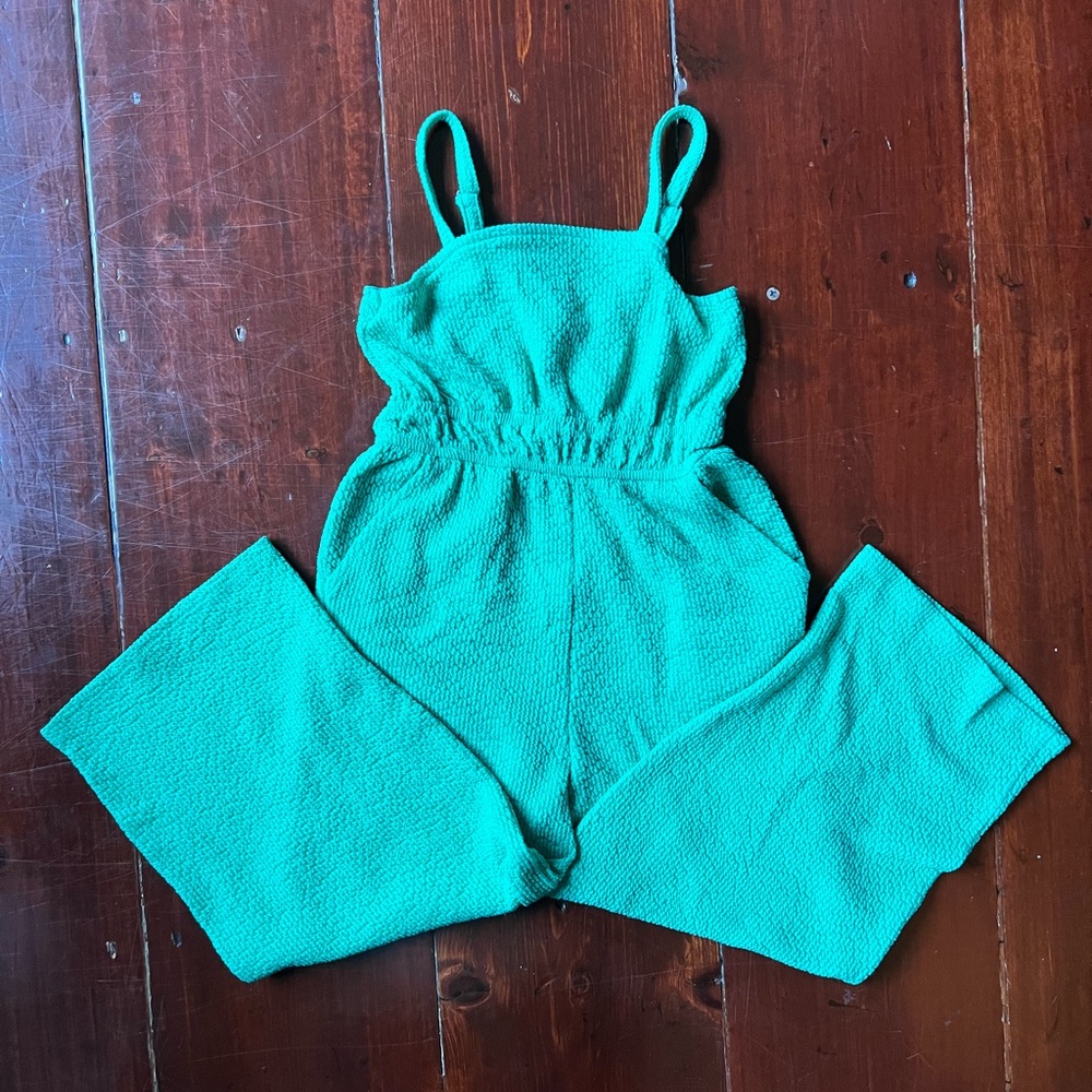 Abercrombie sleeveless green jumpsuit girls 5/6